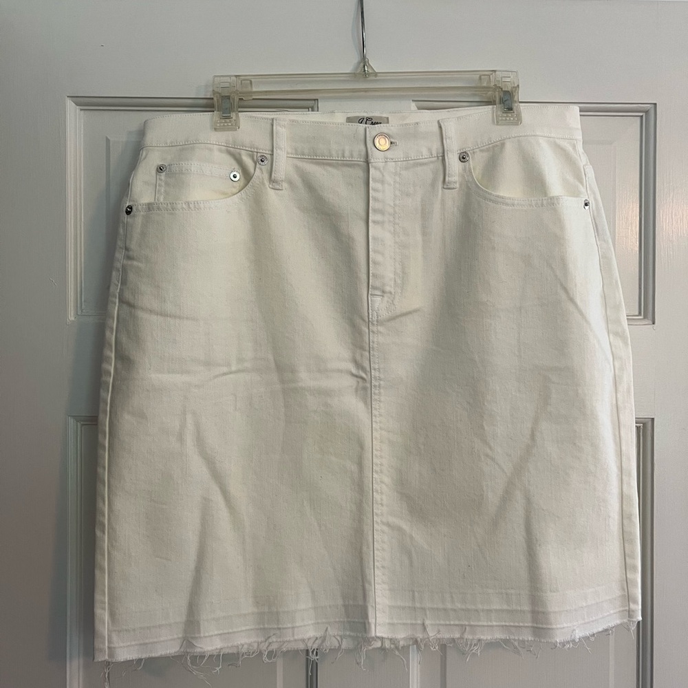 J. Crew white denim skirt